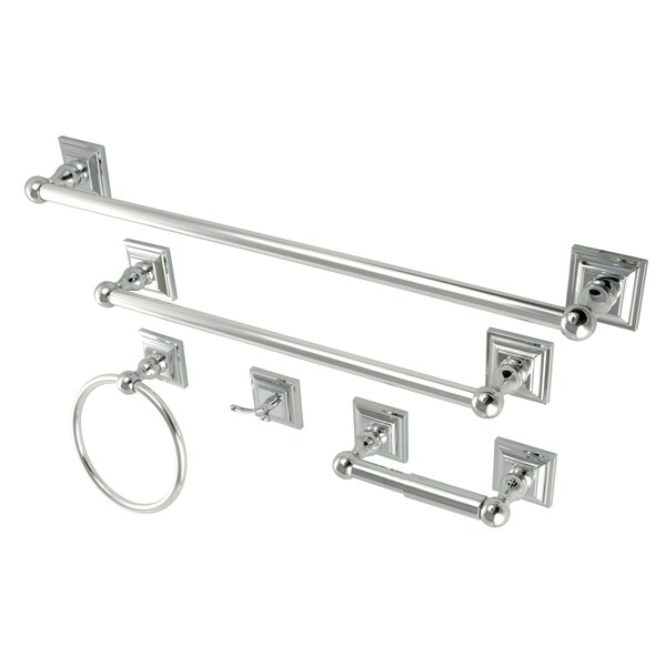 Kingston Brass 5-Piece Bathroom Accessory Set, Chrome BAHK3212478C - main